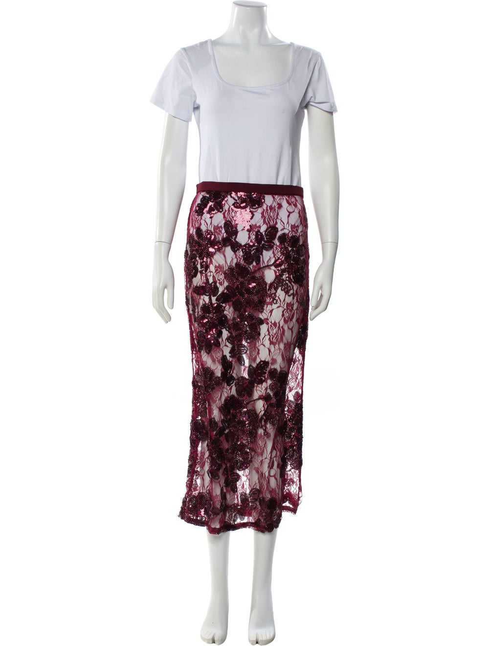 Black Halo Lace Pattern Sequin Embellishments Ski… - image 4