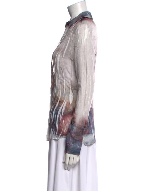 BiBA Printed Long Sleeve Button-Up Top
