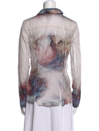 BiBA Printed Long Sleeve Button-Up Top