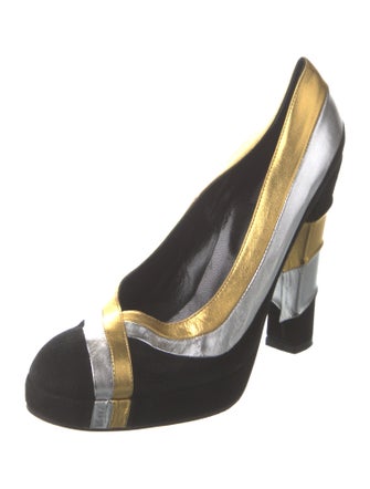 BiBA Suede Colorblock Pattern Pumps