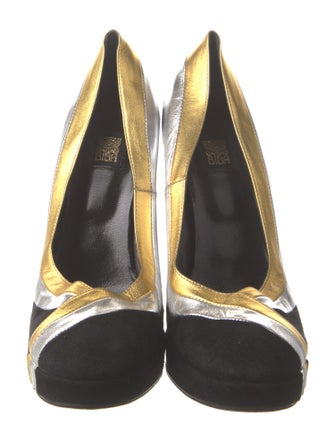 BiBA Suede Colorblock Pattern Pumps