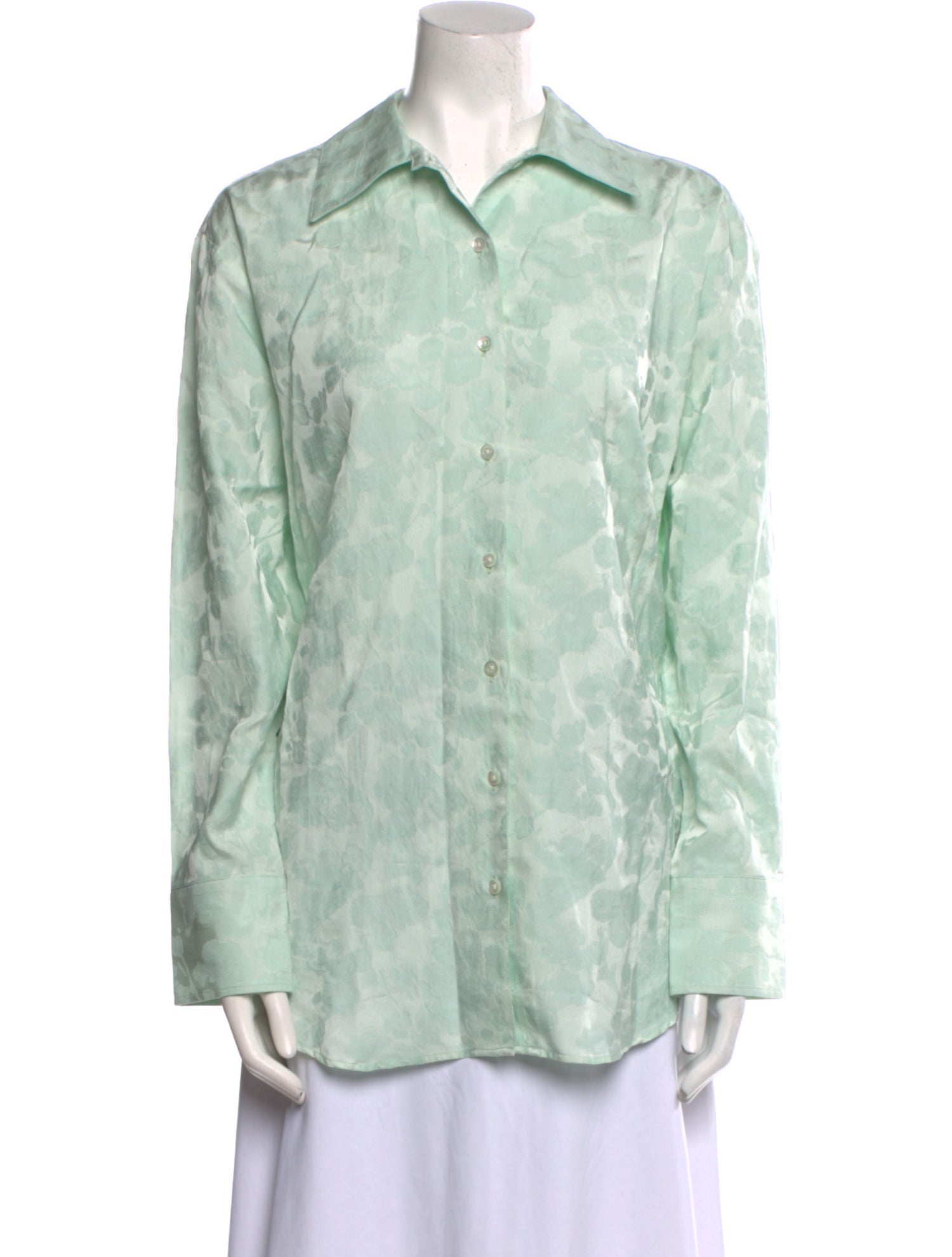 BITE Printed Long Sleeve Button-Up Top w/ Tags