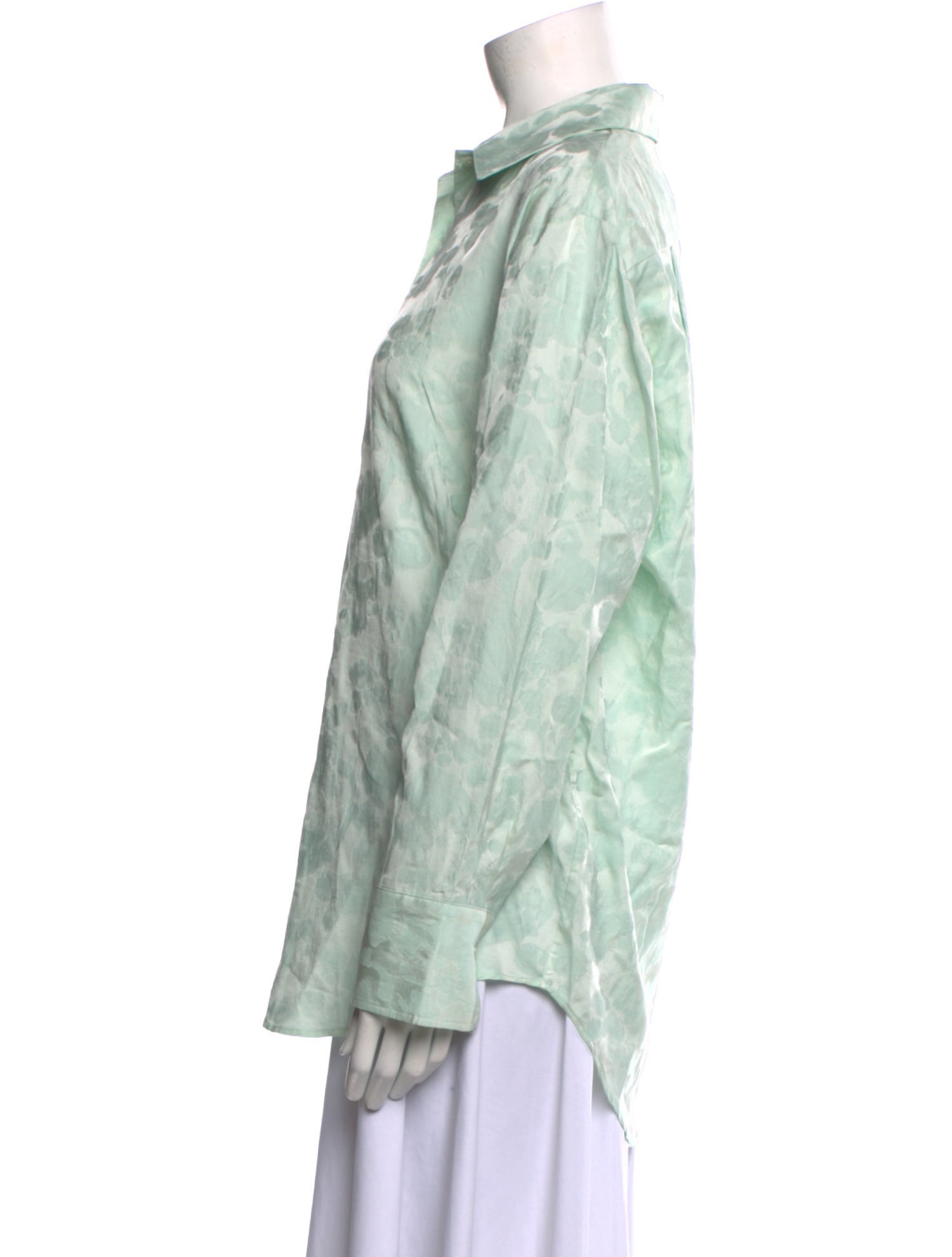 BITE Printed Long Sleeve Button-Up Top w/ Tags