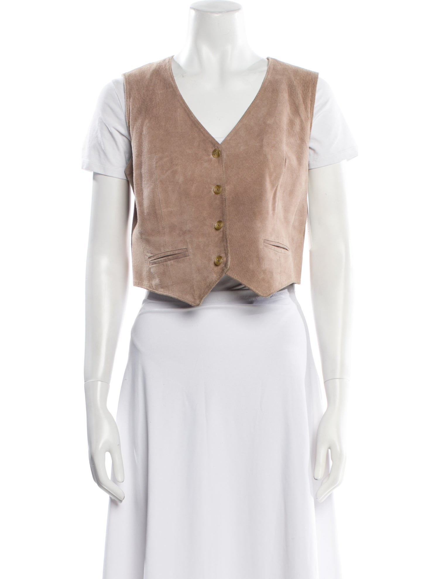 Begedor Italia Leather V-Neck Crop Top