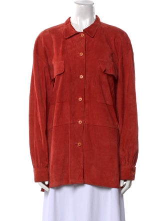 Begedor Italia Leather Long Sleeve Button-Up Top