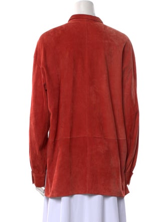 Begedor Italia Leather Long Sleeve Button-Up Top