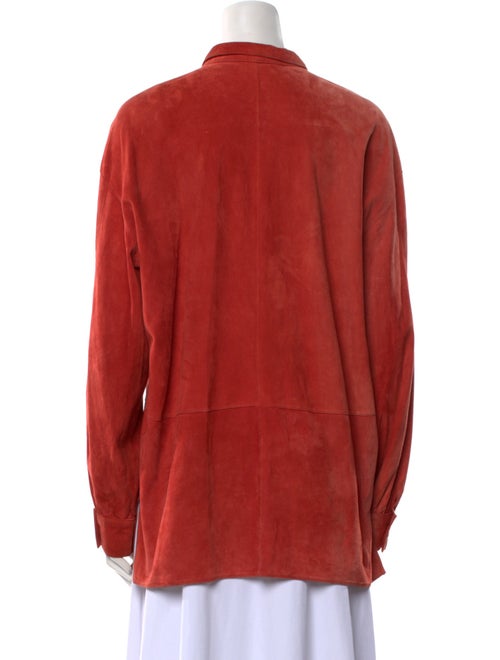 Begedor Italia Leather Long Sleeve Button-Up Top