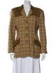 Begedor Italia Wool Plaid Print Blazer
