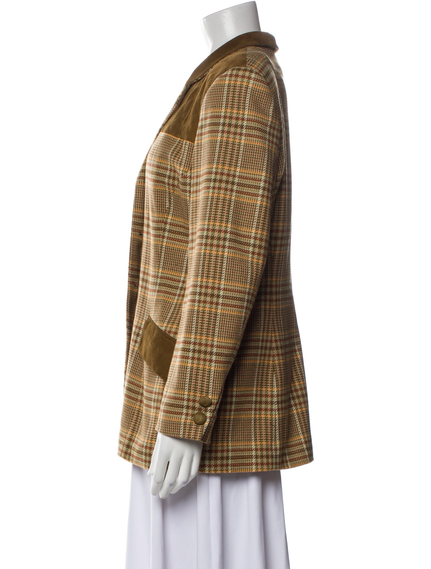 Begedor Italia Wool Plaid Print Blazer