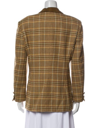 Begedor Italia Wool Plaid Print Blazer