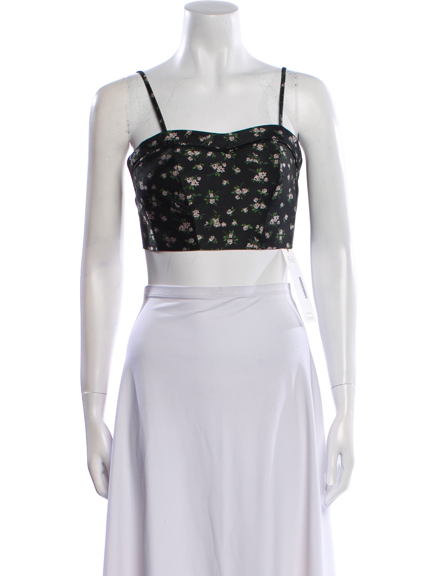 Black Iris Printed Square Neckline Crop Top