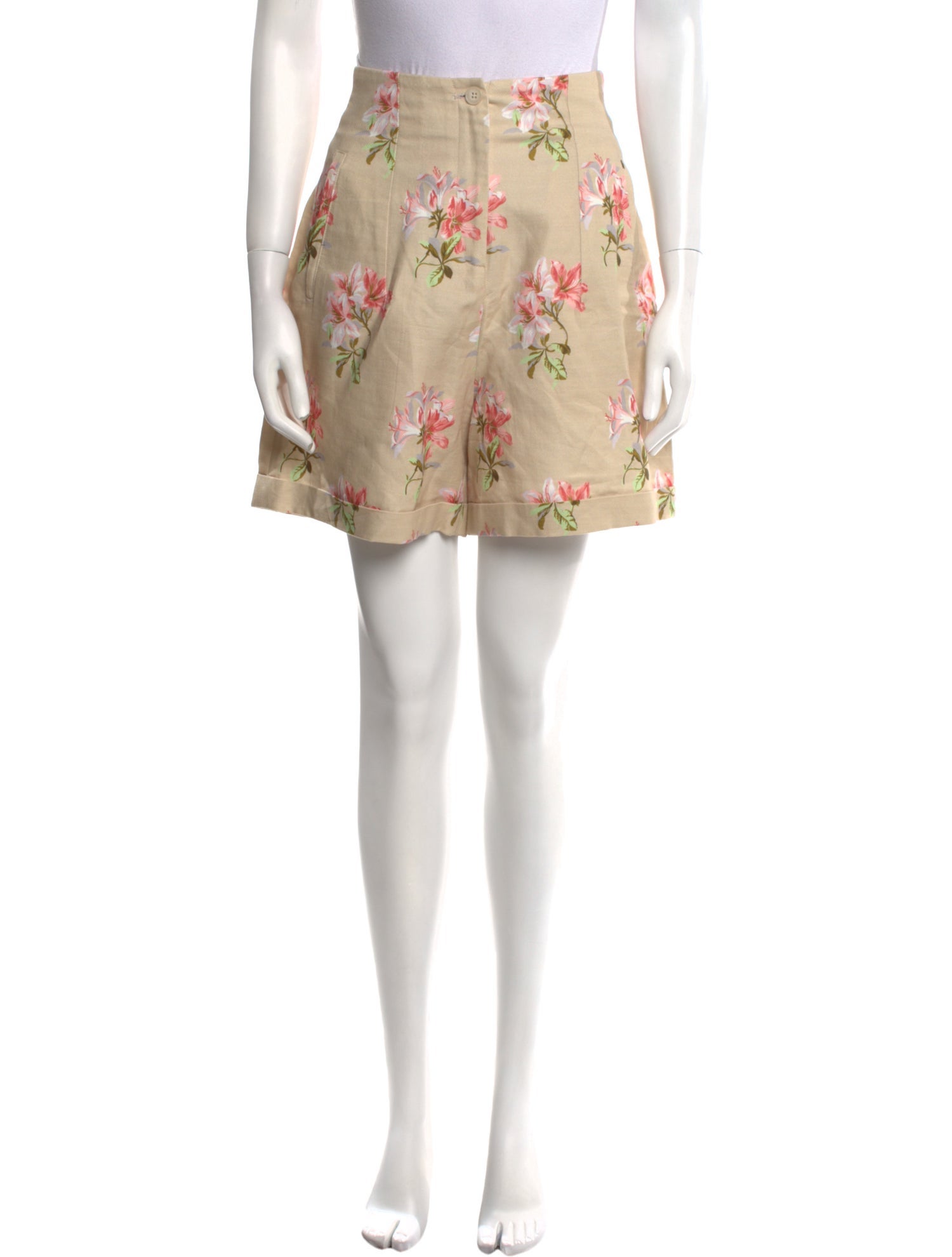 Black Iris Floral Print Mini Shorts