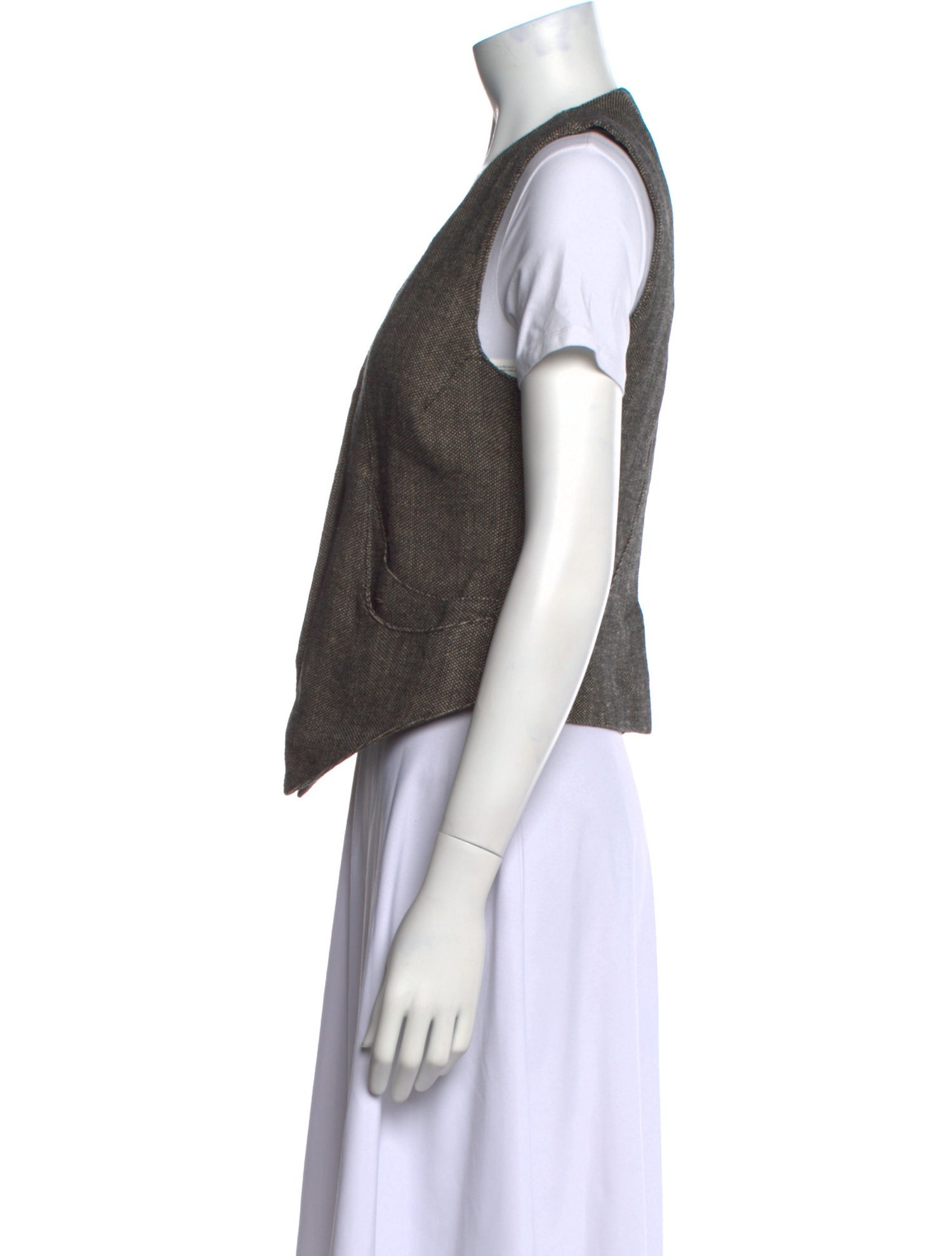 Black Iris Linen V-Neck Top