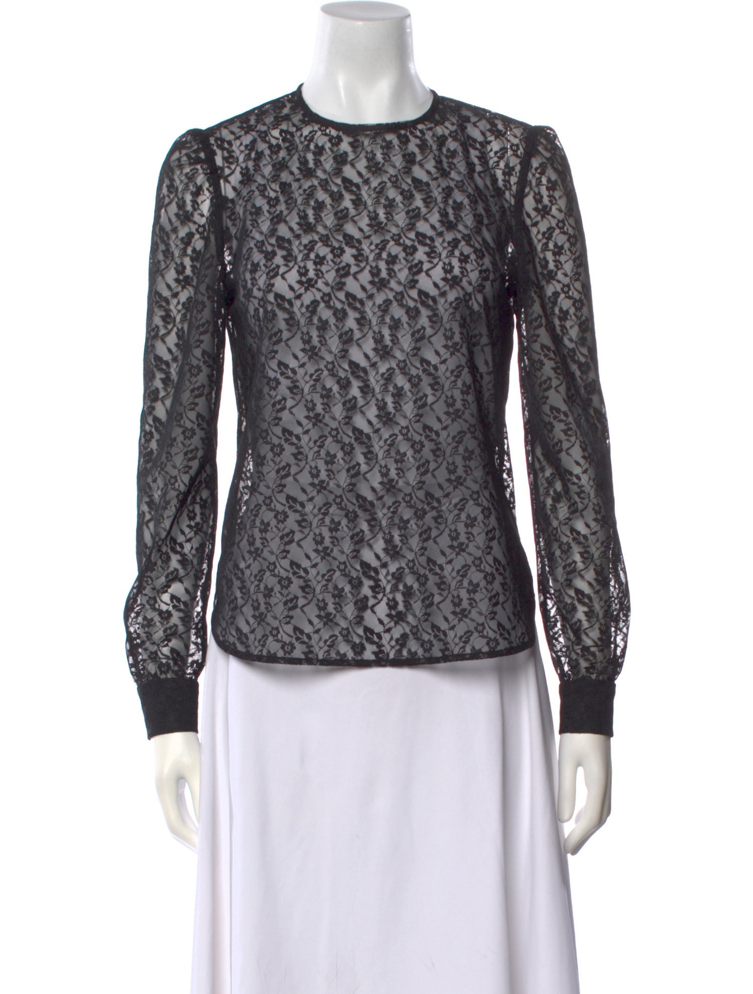 Black Iris Lace Lace Pattern Top