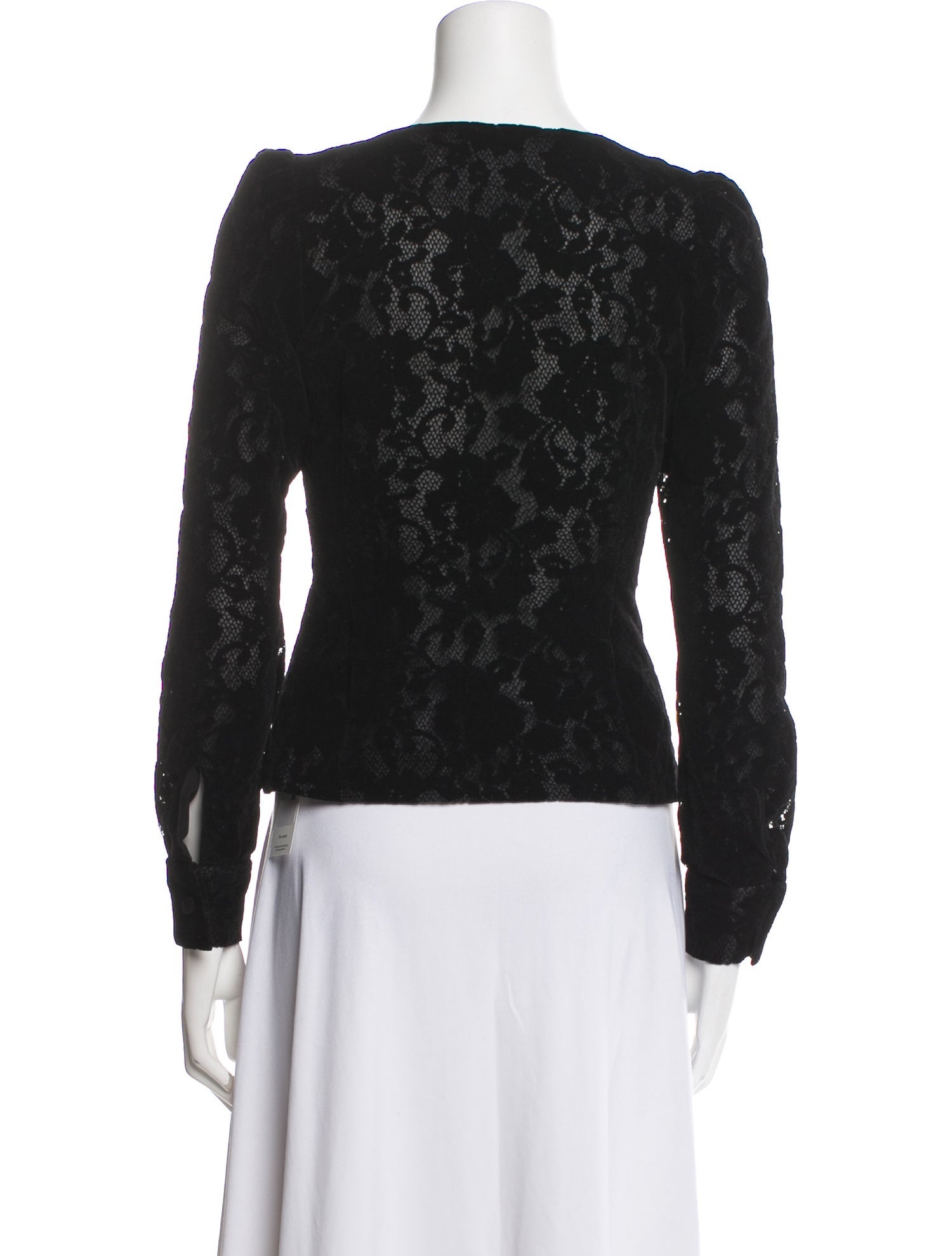Black Iris V-Neck Long Sleeve Top