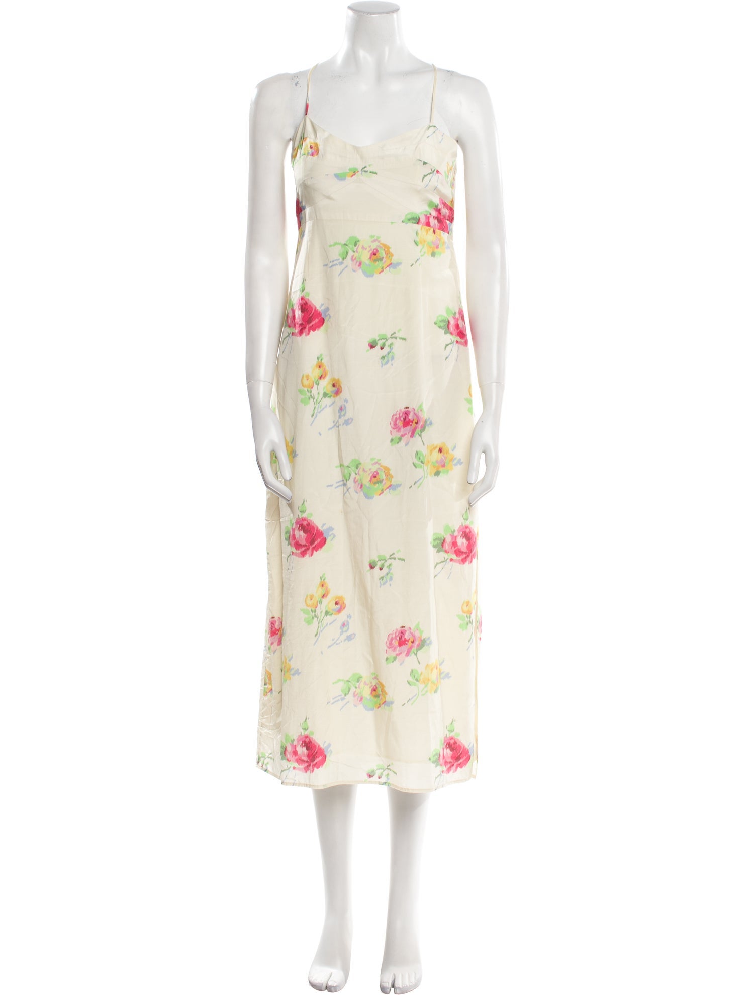 Black Iris Floral Print Long Dress