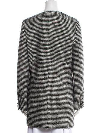 Black Iris Wool Plaid Print Coat