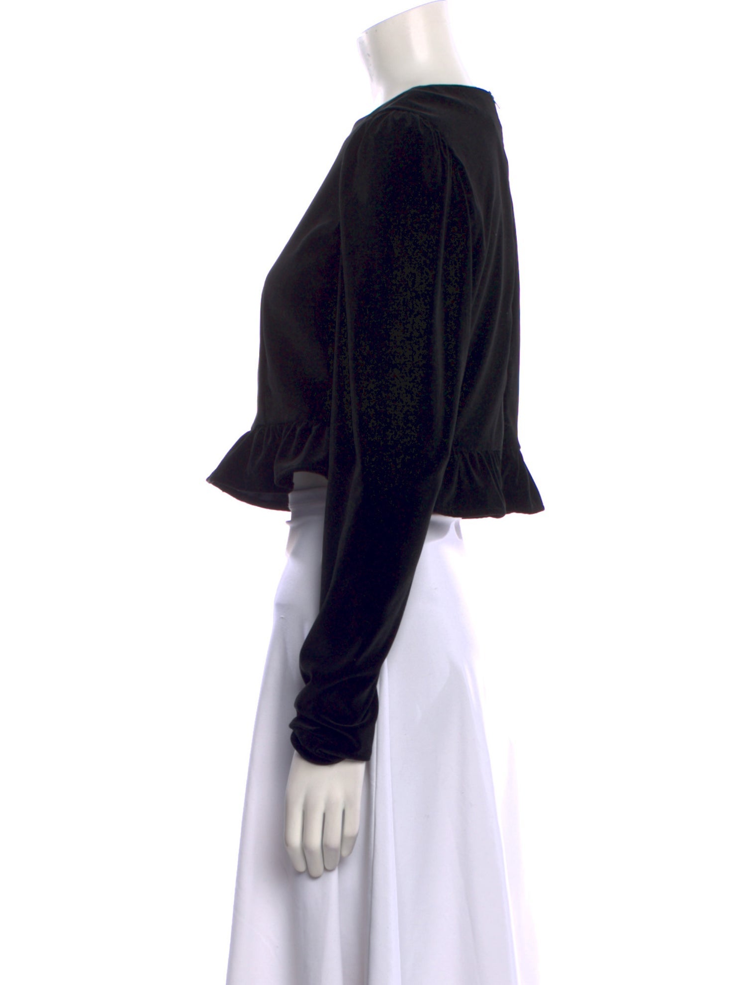 Black Iris Printed Bateau Neckline Crop Top