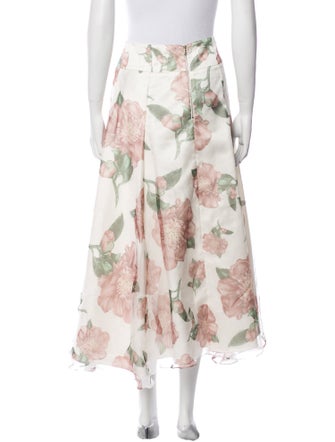 Black Iris Silk Midi Length Skirt