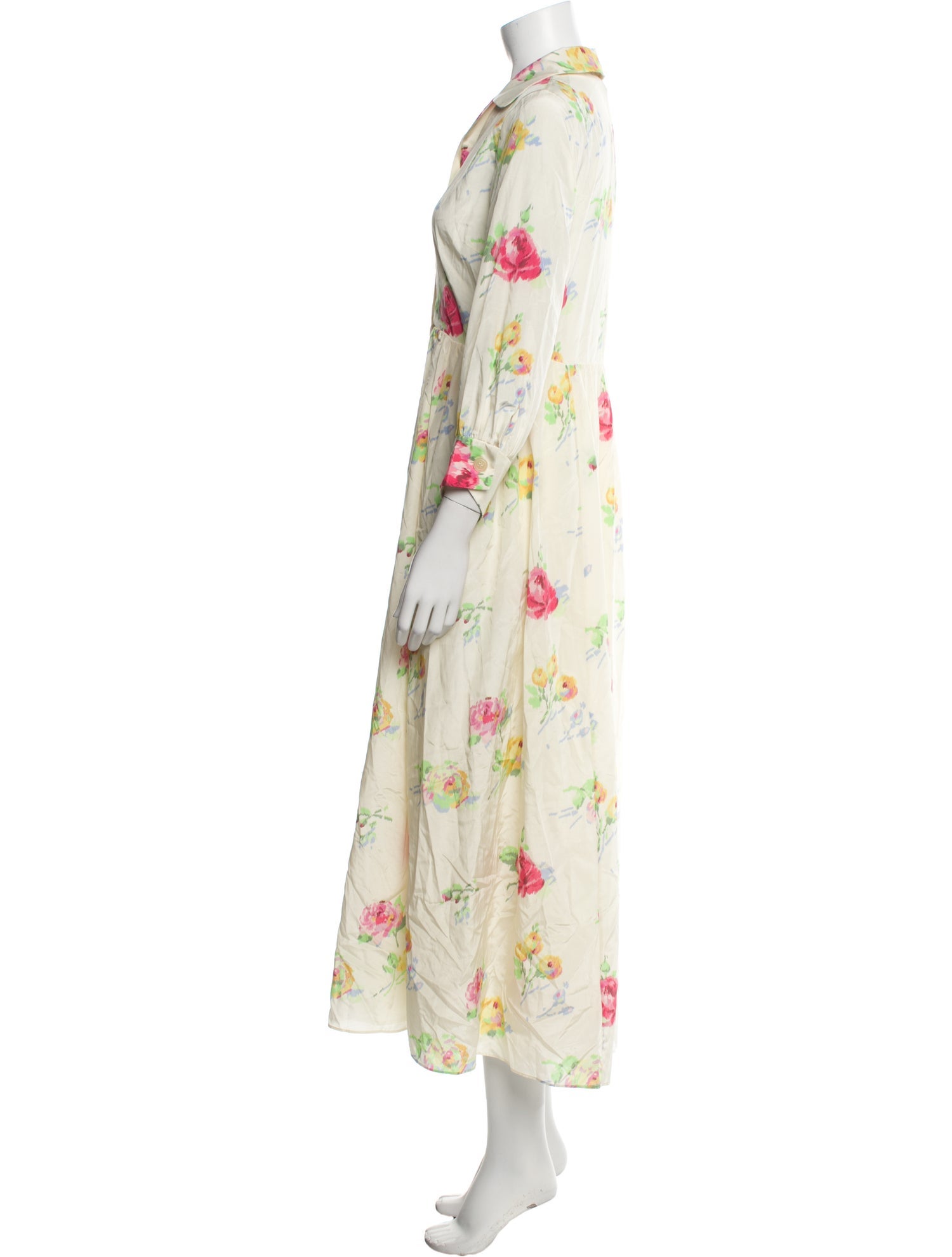 Black Iris Floral Print Long Dress