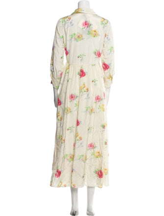 Black Iris Floral Print Long Dress