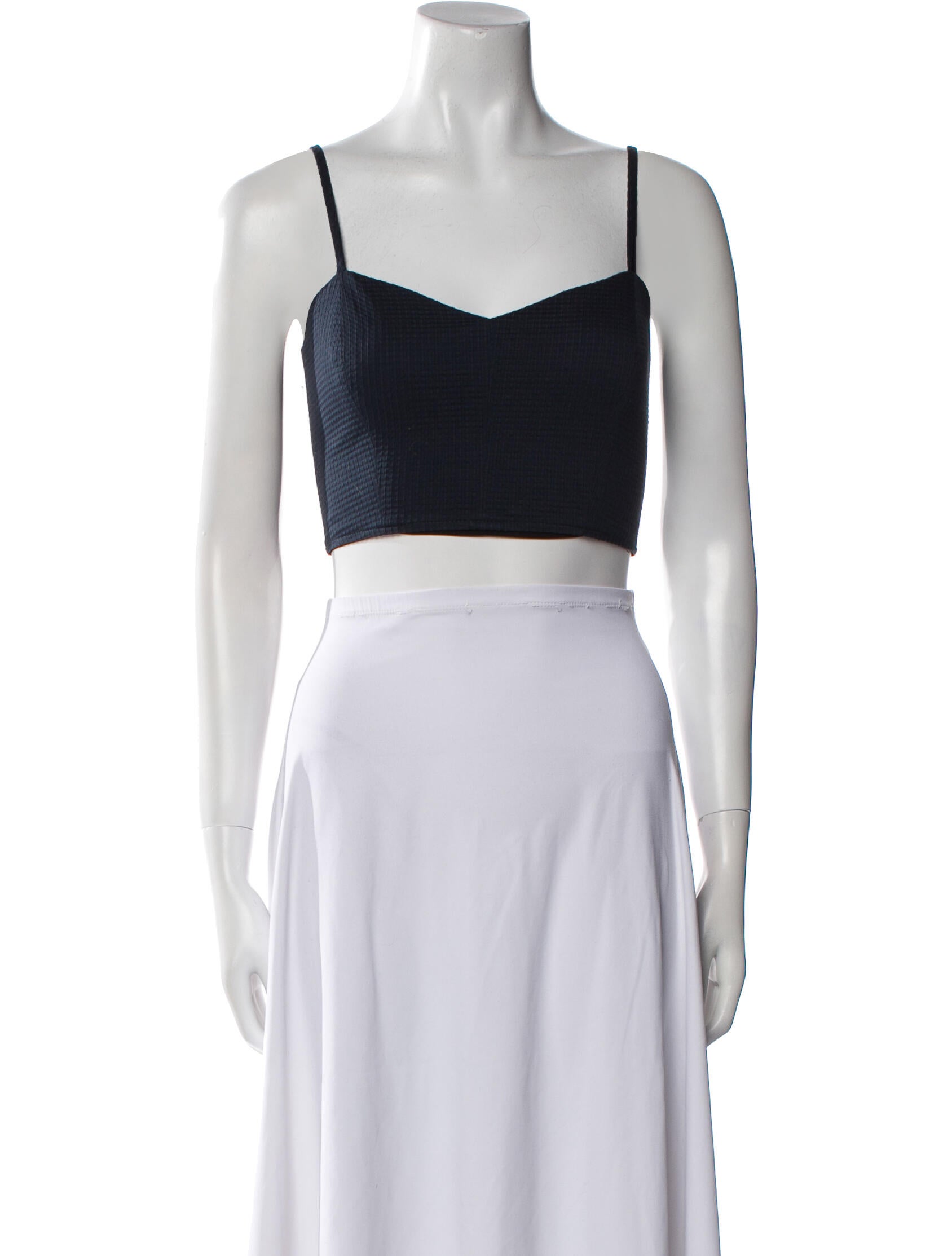 Black Iris Square Neckline Sleeveless Crop Top