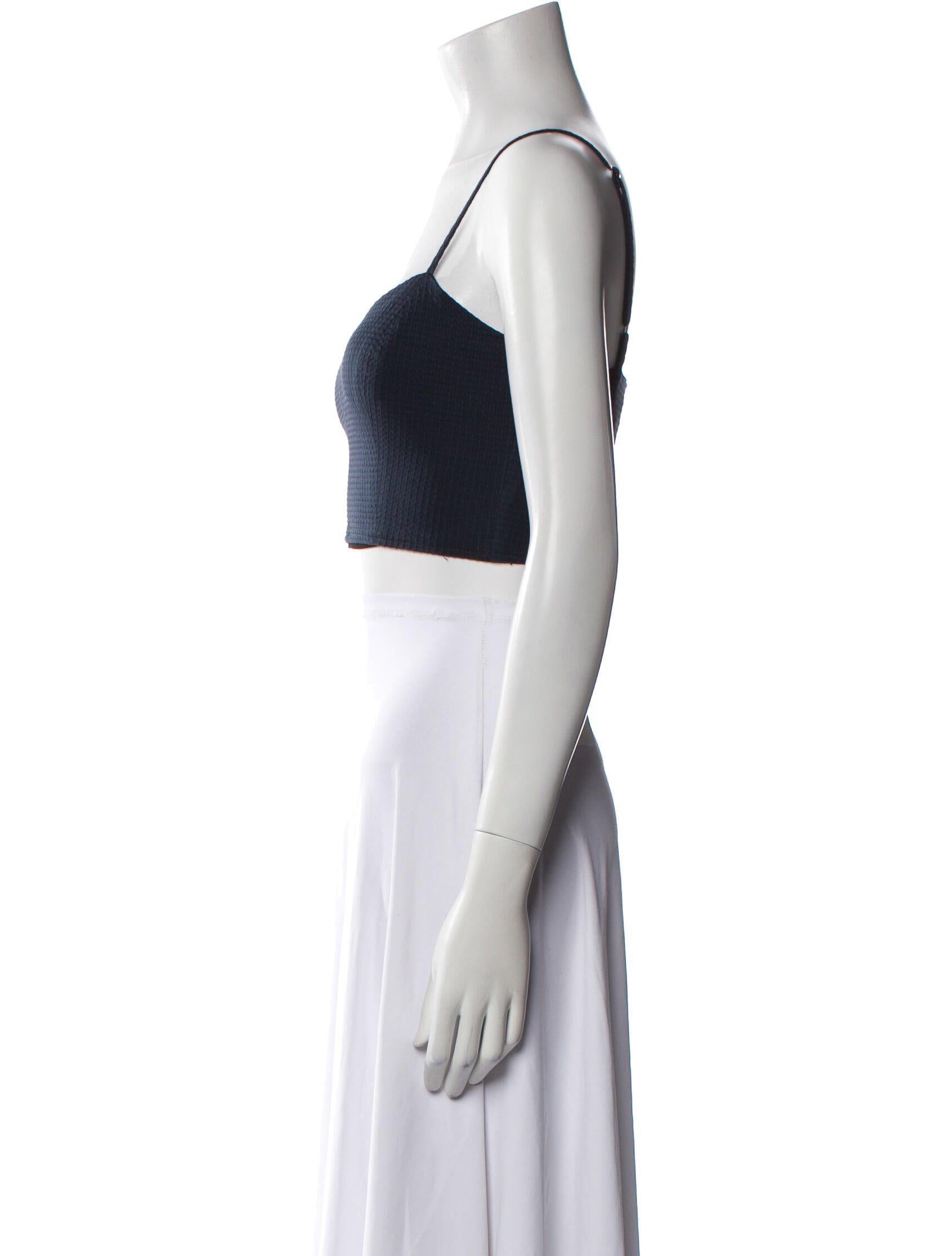 Black Iris Square Neckline Sleeveless Crop Top