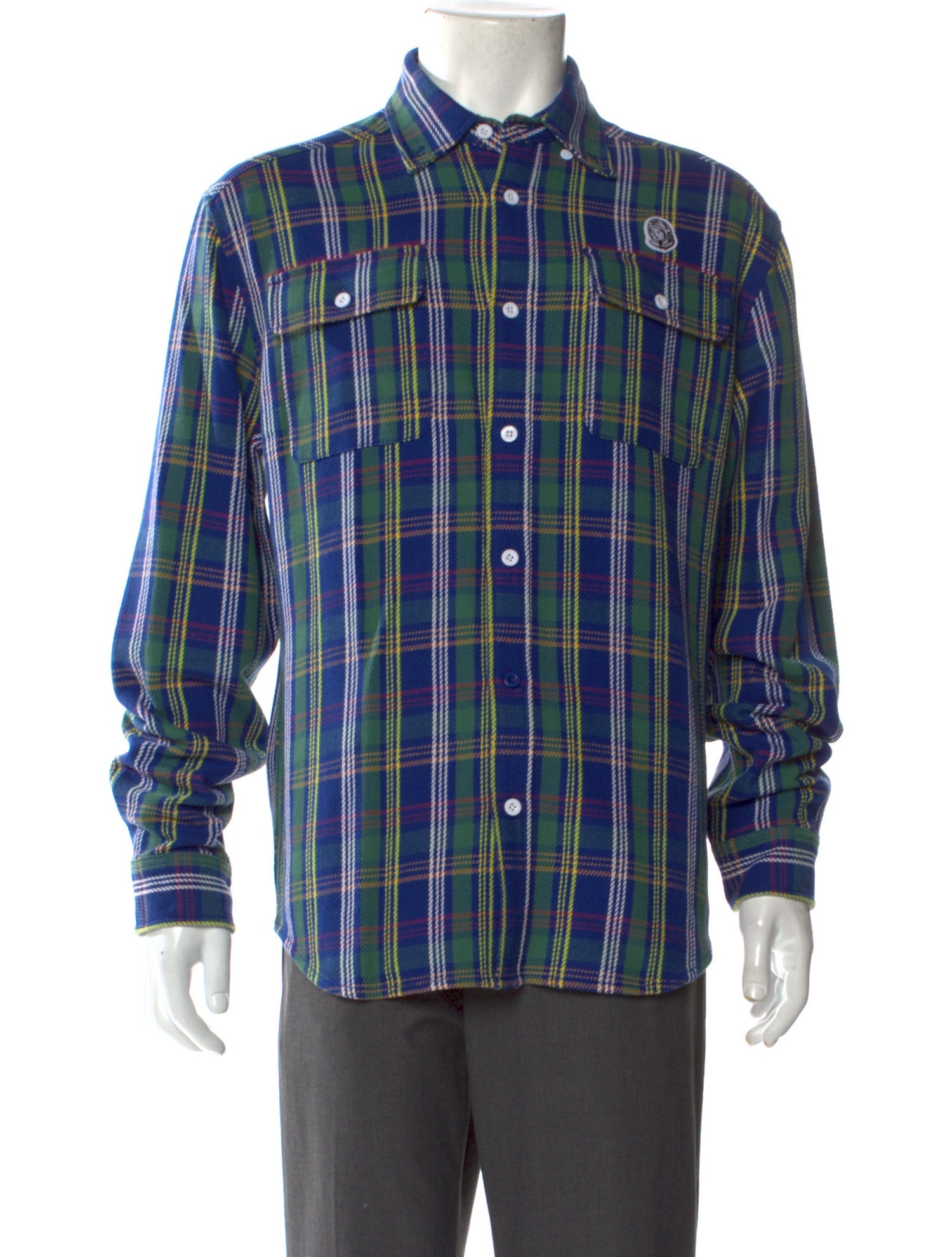 Billionaire Boys Club Plaid Print Long Sleeve Denim Shirt