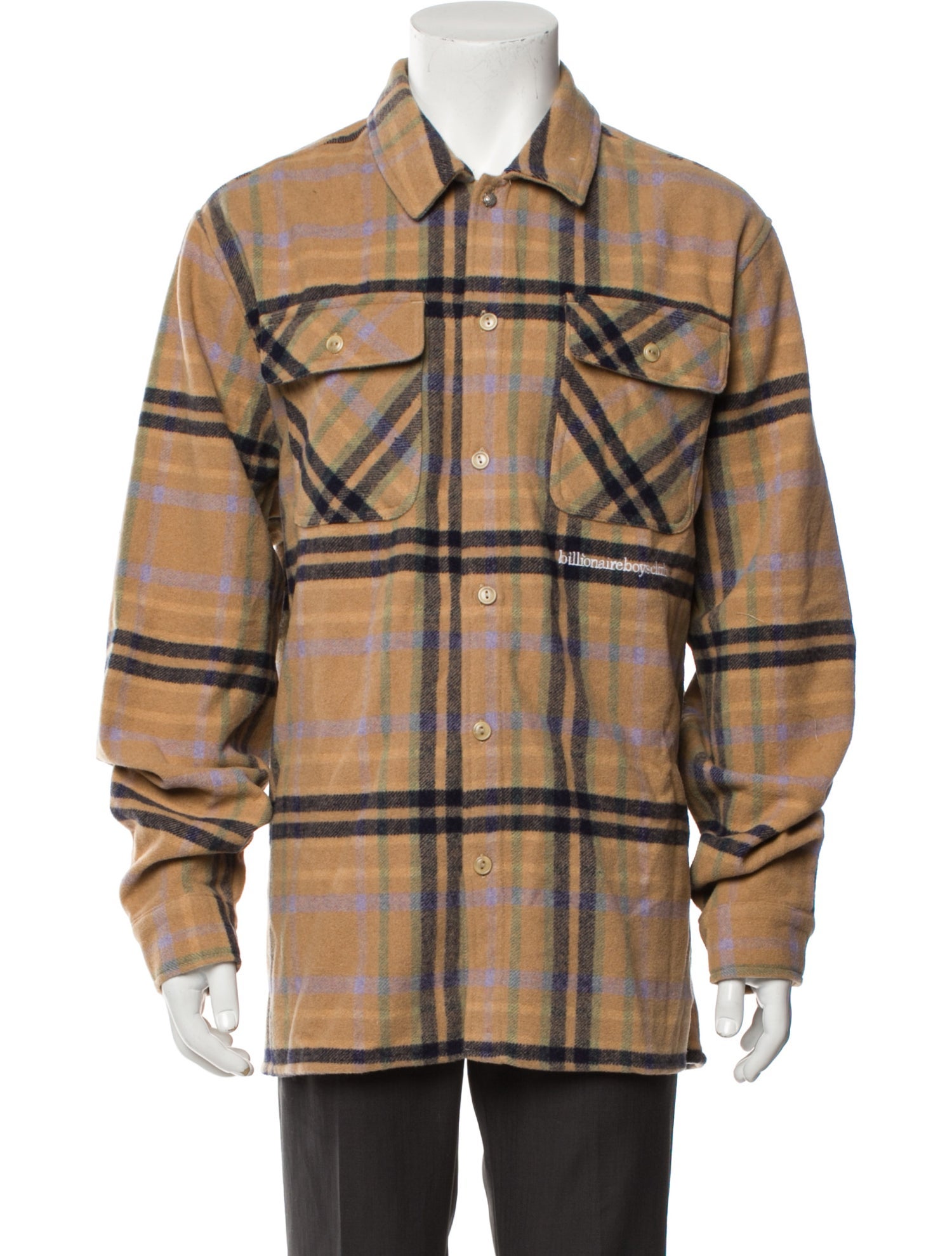 Billionaire Boys Club Wool Plaid Print Trucker Jacket