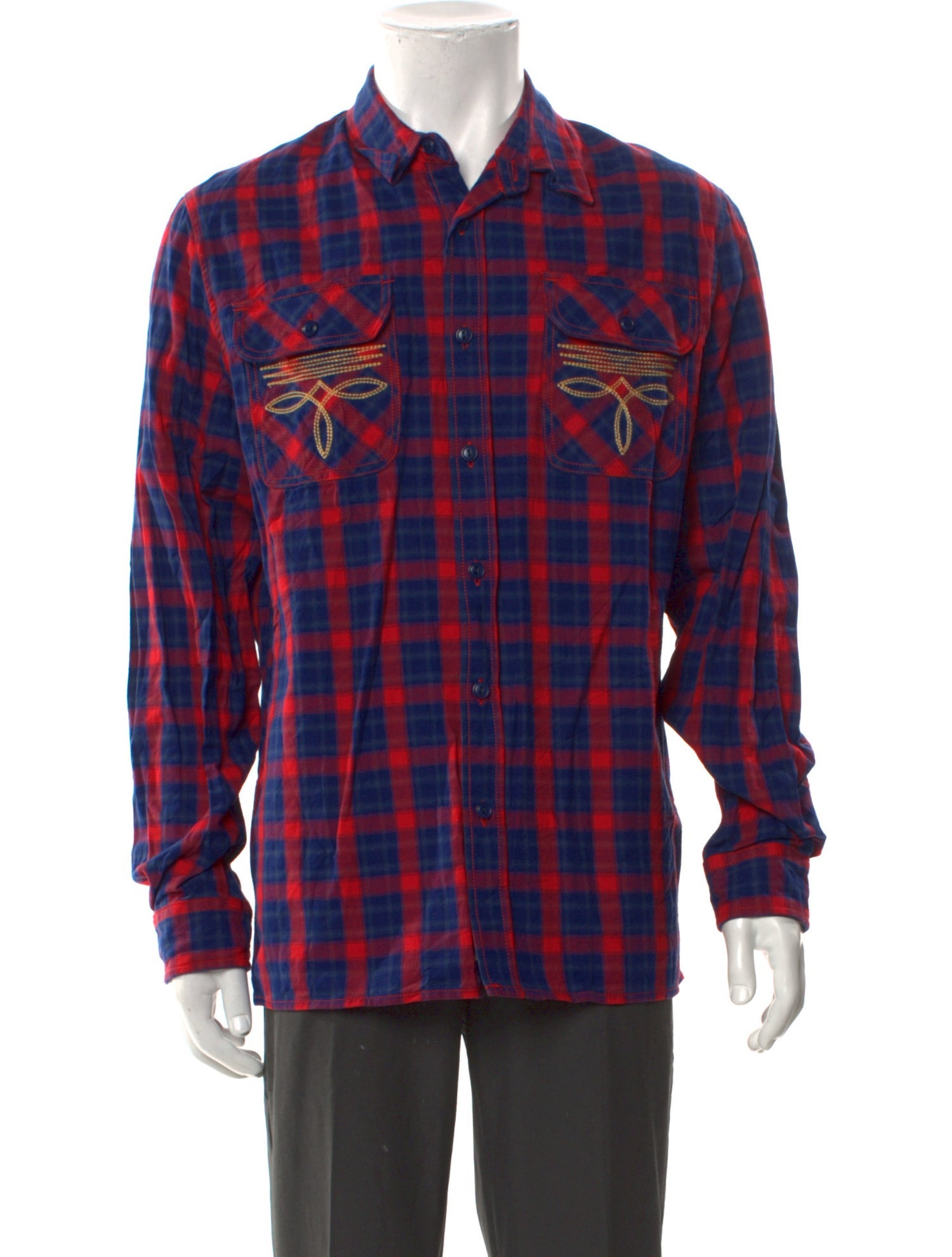 Billionaire Boys Club Plaid Print Long Sleeve Western Shirt