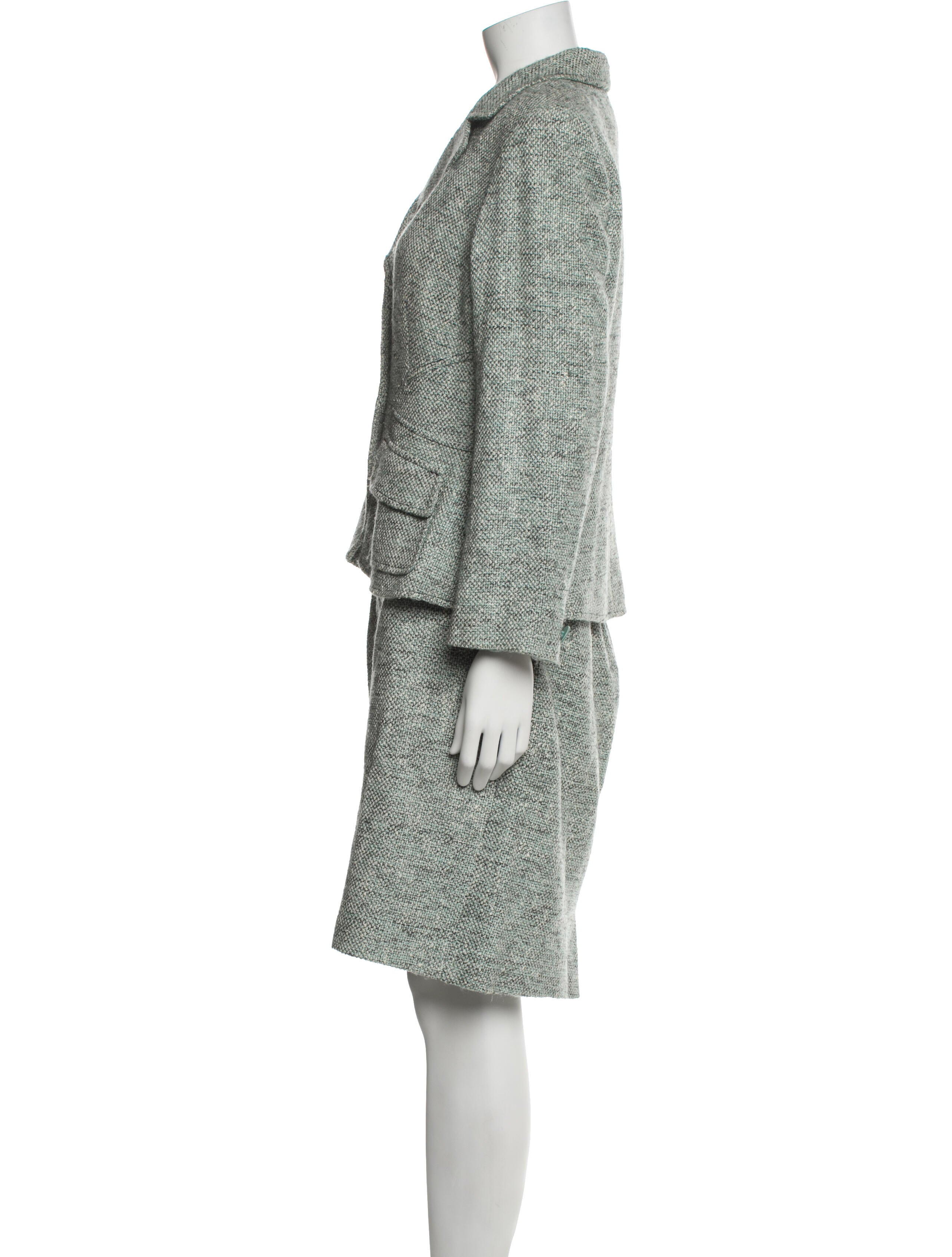 BIGIO Collection Tweed Pattern Skirt Suit