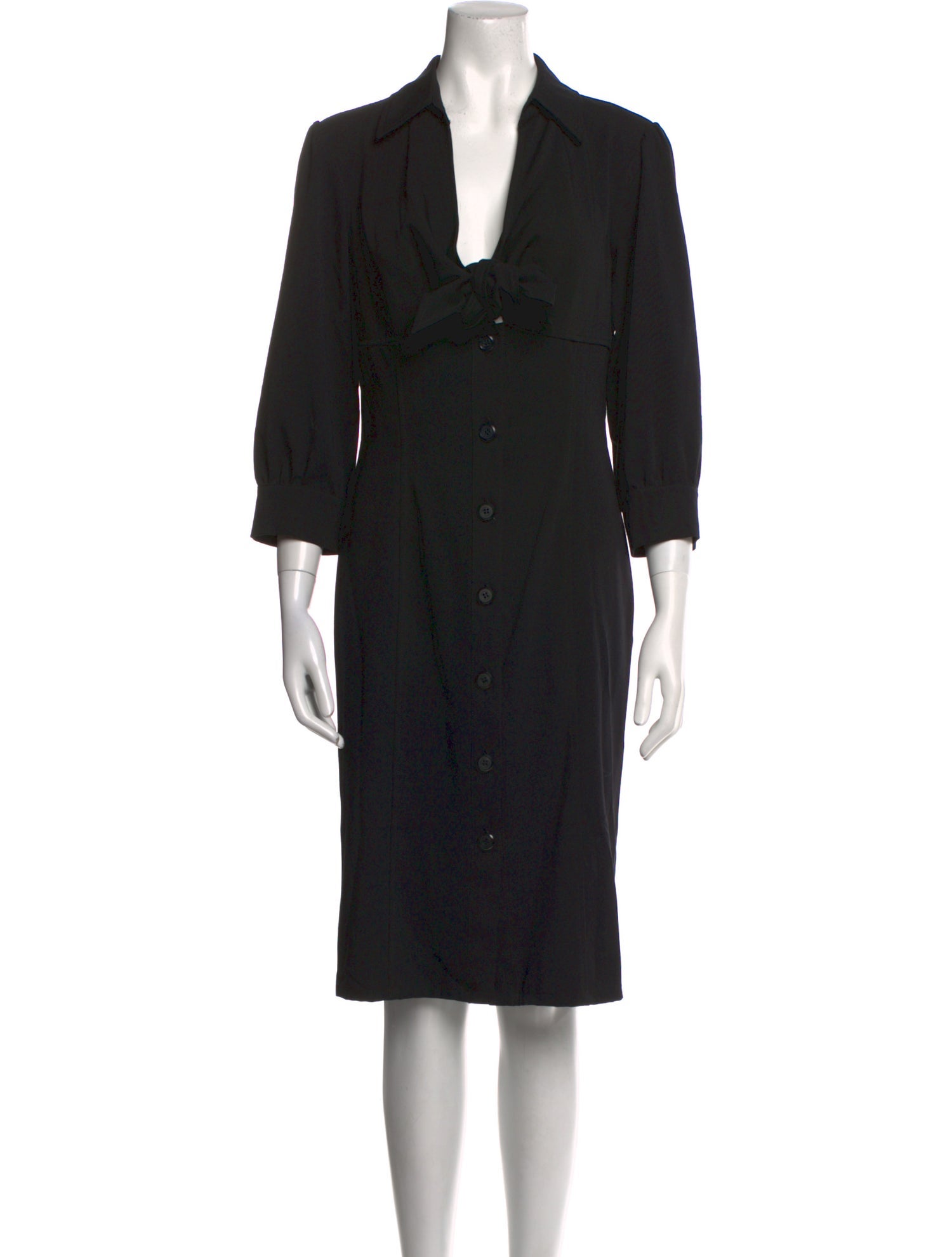 BIGIO Collection V-Neck Midi Length Dress