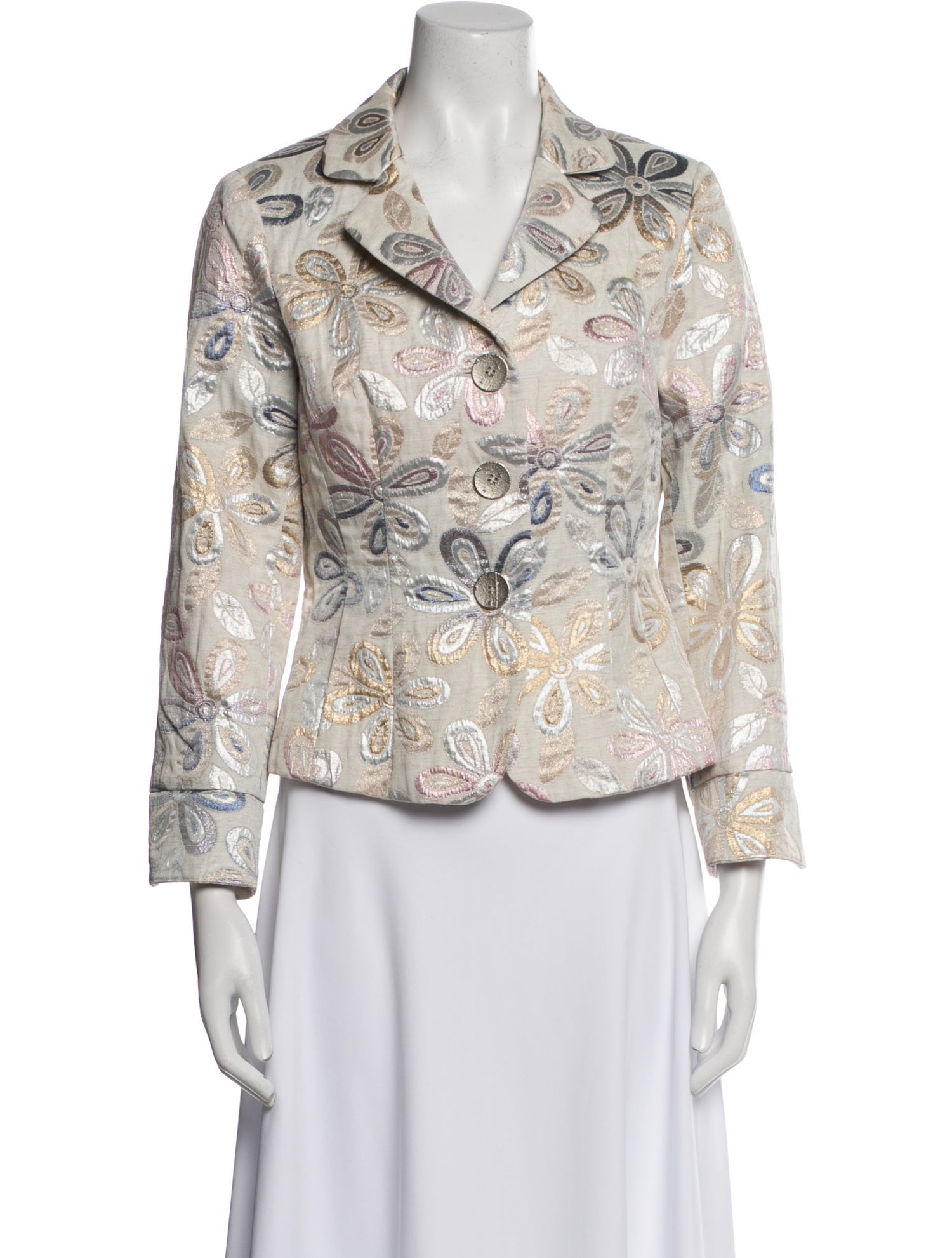 BIGIO Collection Floral Print Blazer