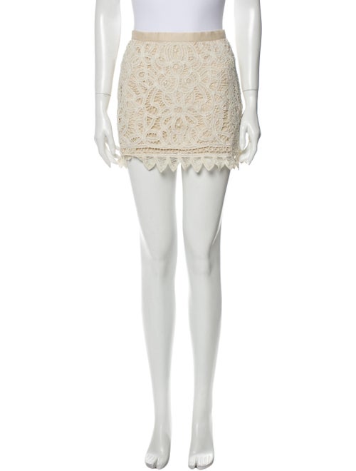 Bird Lace Pattern Mini Skirt
