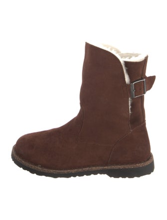 Birkenstock Suede Fur Trim Moto Boots