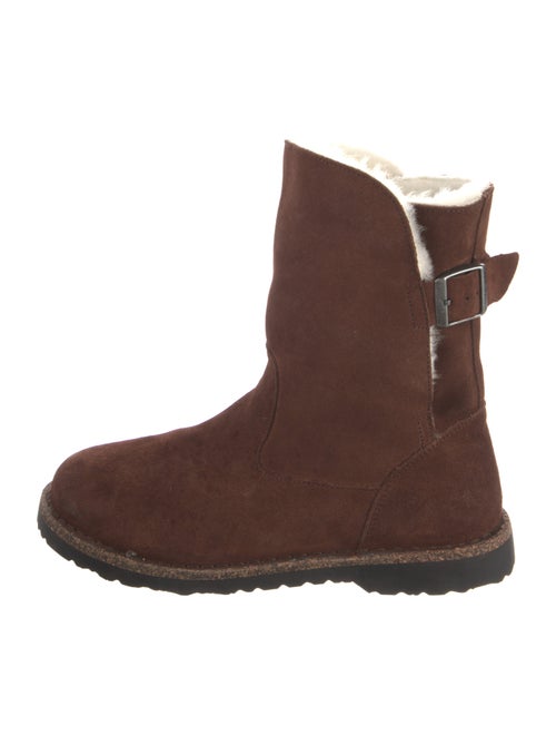 Birkenstock Suede Fur Trim Moto Boots