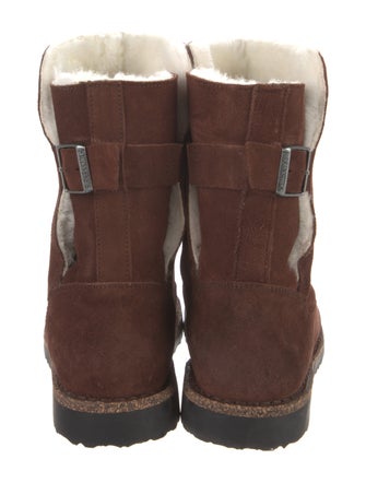 Birkenstock Suede Fur Trim Moto Boots