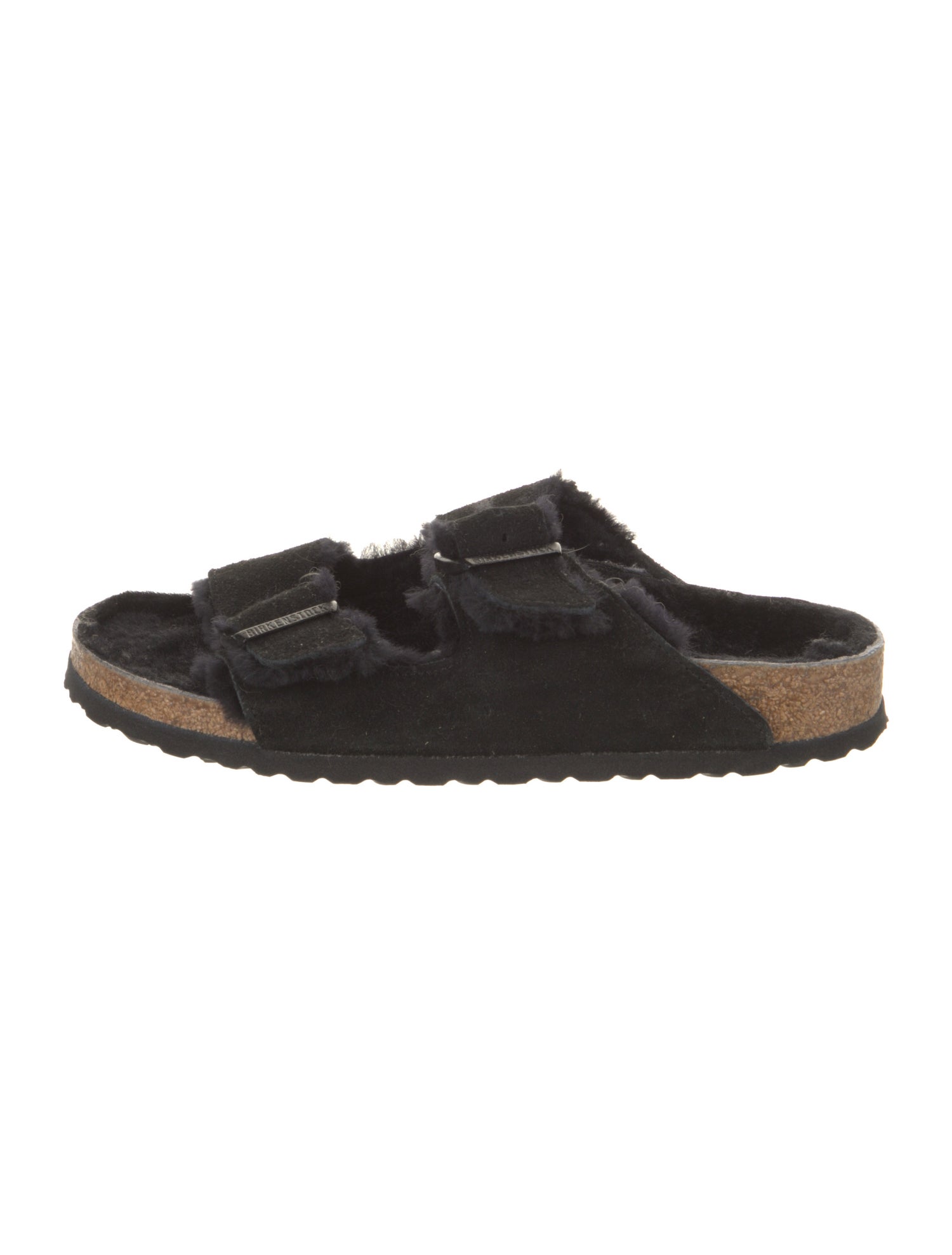 Birkenstock Suede Fur Trim Mules
