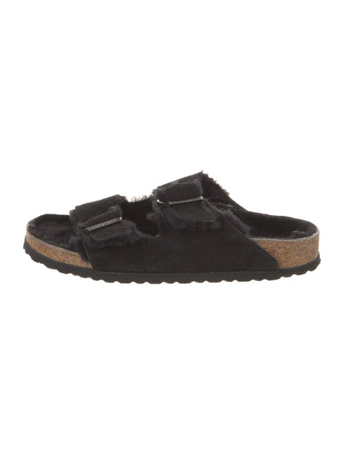 Birkenstock Suede Fur Trim Mules