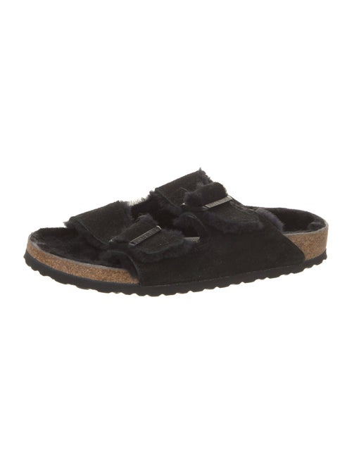 Birkenstock Suede Fur Trim Mules