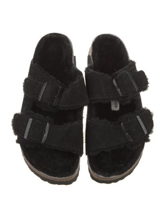 Birkenstock Suede Fur Trim Mules