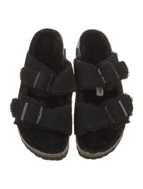 Birkenstock Suede Fur Trim Mules