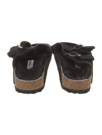 Birkenstock Suede Fur Trim Mules