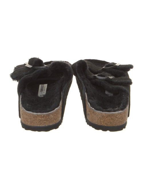 Birkenstock Suede Fur Trim Mules