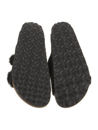 Birkenstock Suede Fur Trim Mules