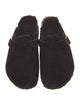 Birkenstock Suede Fur Trim Mules