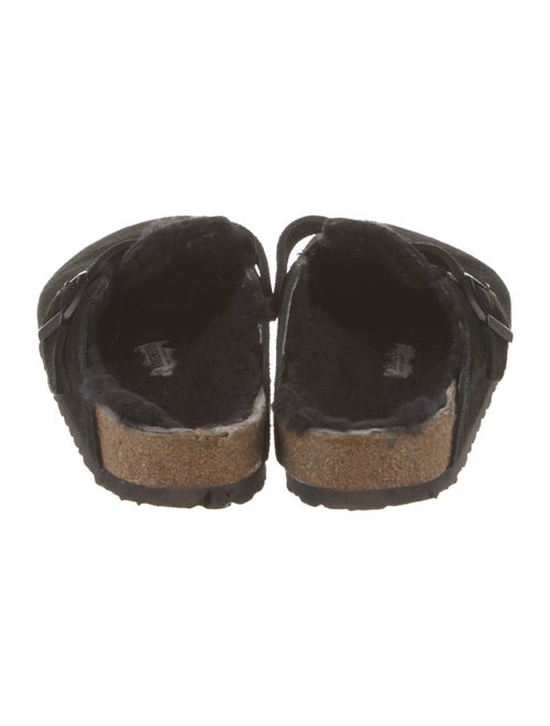 Birkenstock Suede Fur Trim Mules