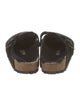 Birkenstock Suede Fur Trim Mules