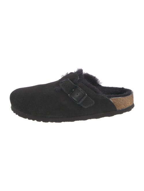 Birkenstock Suede Fur Trim Mules