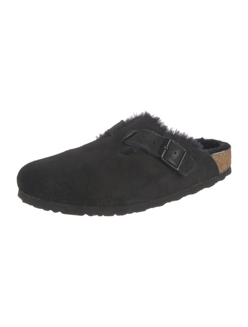 Birkenstock Suede Fur Trim Mules